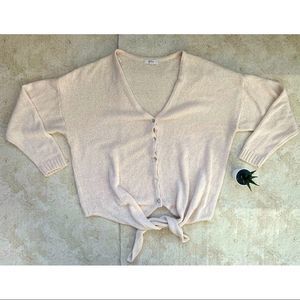 Peyton Primrose | Cream Coloured Button Up Knit Cardigan